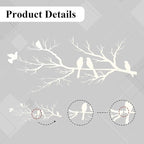 ESTART Metal Birds Wall Art, Metal Vivid Birds on Branch Silhouette Wall Decor White Leaves with Bird Outdoor Hanging Wall Sculpture for Home Living room Bedroom Balcony Garden (White, Large)