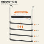 Hanging Closet Rod Adjustable Width Height Closet Rods For Hanging Clothes Black Closet Extender Hanging Rod Clothes Space-Saving Hanging Bar Organizer