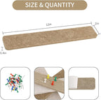 Vuzvuv 8 pcs Bulletin Board Bar Strips with 50 Pushpins & 10 Wooden Clip pins，Self Adhesive Cork Board for Wall，Felt Pin Board for School，Office Decor(Multi-Brown)
