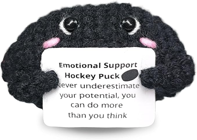 Handmade Collectible Hockey Puck - Emotional Support Decor,Tough & Supportive Gift for Hockey Players,Best Friend,Team Mate,Sports Room Decor Accent