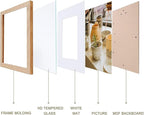 KTKDE 8x10 Picture frame Set of 4,5x7 mat or 8x10 photos, Modern Style Wood Composite Frame, Tempered Glass, 8 by 10 Picture Frame Wooden Wall or Table top Display Family Friends Wedding Best Gift