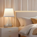 17.3'' Modern Dimmable Touch Lamps for Nightstand 2pcs, Table Lamps for Living Room, Reading Desk Lamp for Office, Bedside Lamps with Iron Base, Small Lamp for Bedroom, Bulb Included, Cream