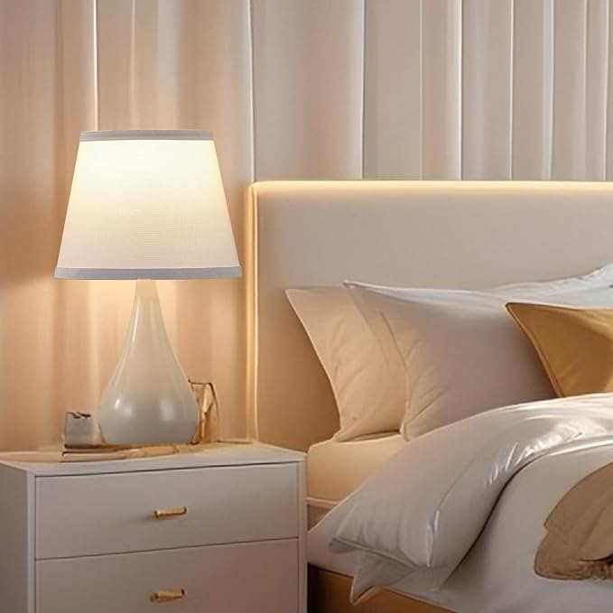 17.3'' Modern Dimmable Touch Lamps for Nightstand 2pcs, Table Lamps for Living Room, Reading Desk Lamp for Office, Bedside Lamps with Iron Base, Small Lamp for Bedroom, Bulb Included, Cream