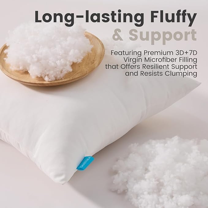 QUIETSEA 26x26 Pillow Inserts, 2 Pack Down Alternative Euro Pillow Inserts, Fluffy Soft Square Decorative Pillows for Bed, Couch and Sofa