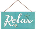Relax Wood Sign Relax Signs for Bathroom Home Decor Relax Wall Decor Beach Decor Plaque 12x6inches (WD017)