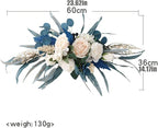 Wnvivi Artificial Arch Flower Decorations,Blue Rose and Peony Swag Wreath,Decorative Floral Garland Wedding Arch Flowers for Ceremony Reception (A1)