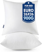 MIULEE Throw Pillows Inserts, Pack of 2 26x26 Inch 100% Virgin Fiber Filling Bed Couch Pillows