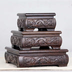 GOLDY&WENDY Oriental Furniture Decor Stand Square Indoor Wooden Vase Plant Teapot Pedestal Display Risers Home Decor Base