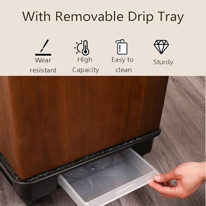 zktoermn Square Umbrella Stand Rack with Wheels, Wooden Umbrella Organizer Bin, Retro Indoor Umbrella Holder for Entryway, Office, Home(Brown,21x15x58cm)