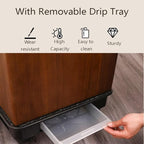 zktoermn Square Umbrella Stand Rack with Wheels, Wooden Umbrella Organizer Bin, Retro Indoor Umbrella Holder for Entryway, Office, Home(Natural,21x15x58cm)