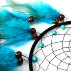 MOONFLY Dream Catchers Handmade Traditional Feather Hanging Home Wall Decoration Décor Ornament Craft Native American Style (Blue Feather)