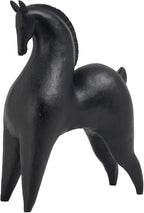Cynkeyee Black Horse Statue Home Decor - Modern Abstract Horse Statues, Minimalist Decor Matte Black Horses Gift for Living Room Centrepiece Knick Knacks for Shelves 11.5x4.25x8.5 Inch