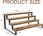 BYCY Wooden Display Risers, 4-Tier Display Stand for Home Decor and Organize, Tiered Countertop Display Shelf for Figures , Makeup,Cupcake , Condiment and Dolls Collection (4 Tier-2.2in)