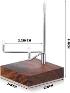 Wenqik 4 Pcs Crystal Display Stand Rock Display Stand Adjustable Metal Arms with Wooden Base Geodes Rock Agate Mineral Easel Holder for Collectibles(1.97 x 1.97 x 3.15 Inch,Silver)