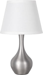 Seealle Touch Table Lamp for Bedroom, 3-Way Dimmable Small Bedside Lamps for Night Stands with Wires, Silver Desk Lamp for Kids Room, Office, Living Room, End Table(LED Bulb Included)