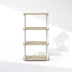 Furinno Turn-N-Tube Book Shelf, 4-Tier Bookshelf, Bookcase with Multipurpose Compact Display Rack, 11.6 x 23.6 x 43.2, for Living Room, Bedroom, Home Office, Sonoma Oak/White