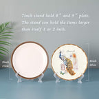 Artliving 7" Clear Plastic Easels or Stand/Plate Holders to Display Pictures or Other Items at Weddings, Home Decoration, Birthdays, Tables (24 Pack)