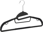 Amazon Basics Non-slip Heavy Duty Space Saving Plastic Hangers with Rubber and Horizontal Bar, Lightweight, Gray, Pack of 50
