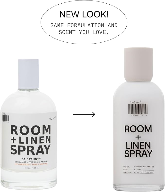 DedCool Room + Linen Spray in 01 Taunt | Natural Fabric Spray | Non-Toxic, Essential Oil Infused | Freshens Home, Bedding, Couch, Closet & Bath | 3.4 fl oz