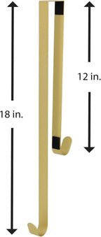 Haute Decor Dual-Sided Wreath Hanger (Textured Gold) - Hang Decorations on Both Sides of Your Door - Holds Even Heavy Decorations up to 20 pounds