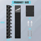 Hat Organizer for Baseball Caps, Hat Rack for Wall with Strong Adhesive Hold up to 10 Hats, Hat Hanger Holder Display for Door Closet, Cap Organizer Storage Multilayer Two Mounting Option(Black)