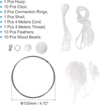 PATIKIL DIY Modern Dream Catcher Kit, White, 4.7 Inch, Customizable, Kid, Unisex