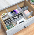 8pcs DIY Plastic Drawer Organizer Adjustable Drawer Dividers for Home Tidy Closet, Socks, Underwear, office school supplies, kitchen utensil tools (Clear White)