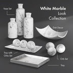 Creative Scents Black & White Small Set of 8 Marble Look Decorative Balls for Bowls – Decorative Orbs Spheres for Coffee Table Centerpiece, Dining Table, Living Room - Modern Bowl Fillers for Home