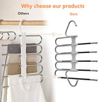 Upgrade Azeroth Pants Hangers 4 Pack Space Saving S-Type Stainless Steel Clothes Pants Hangers,Anti-Slip Design,Clothes Closet Storage Organizer for Pants Jeans Trousers Skirts Scarf