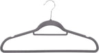 Amazon Basics Space Saving Heavy Duty Non-Slip Velvet Suit Hangers with Horizontal Tie Bar, Sturdy for Clothes Organization and Storage, Dark Gray, 50-Pack