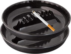 Ash Tray for Cigarettes - Ashtrays for Cigarettes Outdoor Ash Tray-2 Pack 7 Inches Large Size Patio Ashtray, Home Ashtray, Smokeless Tabletop Ashtrays,Trash Can(black)