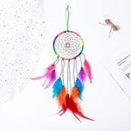 Handmade Dream Catchers Wall Decor,Boho Feather Dreamcatcher with Natural Elements,Unique Home Decor Gift for Bedroom, Living Room (Multicolor 21.7in)