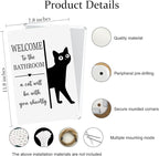 UYIKG Funny Bathroom Black Cat Wall Decor Metal Signs,Welcome To The Bathroom a Cat Will Be With You Shortly Tin Sign,8x10 inches