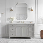 ANDY STAR Brushed Nickel Mirror 24x32 Inch, Scalloped Bathroom Mirror, Silver Rectangle Mirror in Anti-Rust Stainless Steel Metal Thin Frame Deep 1", Horizontal/Vertical