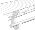moonoom 4Pcs Hanging Closet Rod Support,3/4 Closet Shelf Rod Holder,Sturdy J-Shaped Closet Brackets for Hanging Clothes,Cabinets Storage and Curtain