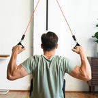 Space Saver Gym Resistance Bands Exercise Equipment for at Home Fitness Workout | Resistance Band Wall Anchor for Kinetic Bands with 1 Rail, 1 Rail Car