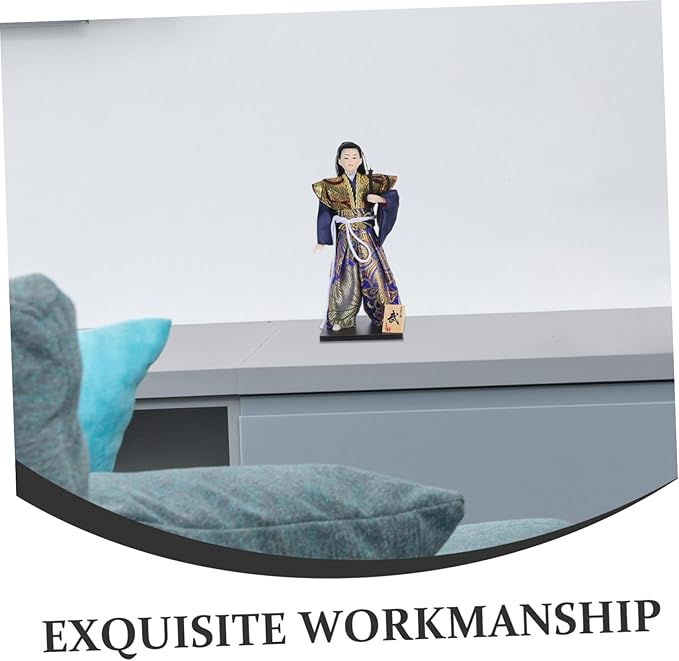 Japanese Samurai Doll 11.81 Inch Traditional Warrior Figurine Asian Collectible Desktop Ornament Japanese Culture Samurai Warrior Shelf Decor