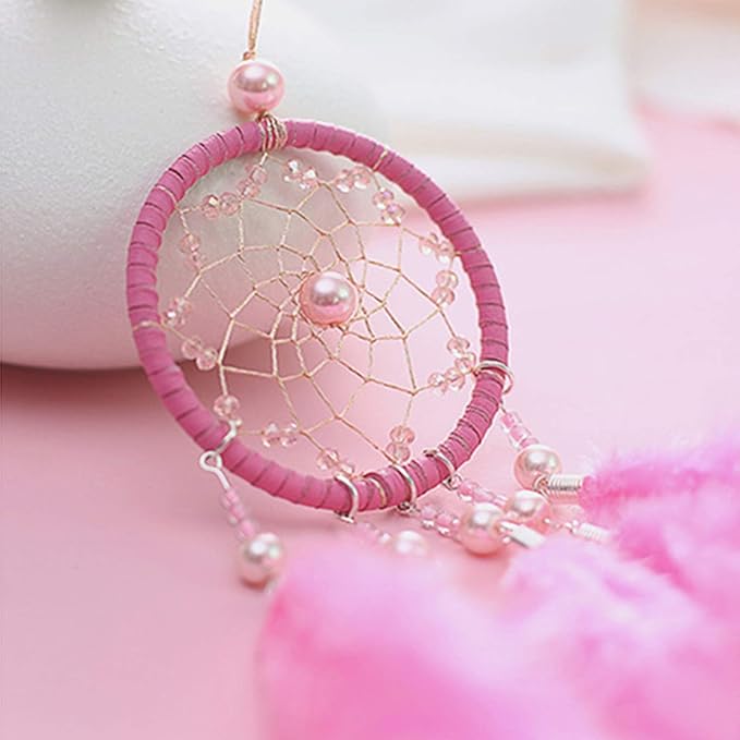 Feather Dream Catcher Pendant, Small Car Charm for Wall, Bedroom Hanging Decorations
