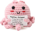 Funny Handmade Crochet Octopus for Women Men, Positive Emotional Support Octopus, Valentine's Day Gift, Birthday Basket Gift for Home Decorations