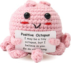 Funny Handmade Crochet Octopus for Women Men, Positive Emotional Support Octopus, Valentine's Day Gift, Birthday Basket Gift for Home Decorations