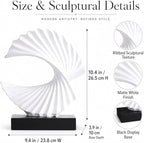 White Wave Sculpture, Modern Ocean Wave Home Accents, Resin Art Statue for Shelf, Coffee Table, TV Stand Adornos Modernos