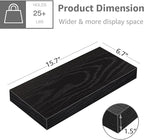 QEEIG Floating Shelves for Wall Bathroom Shelf Bedroom Kitchen Living Room Hanging Book Shelves Small Farmhouse Decor 16 inch Set of 3, Black (015-B3)