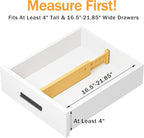 Bamboo Drawer Dividers 4" High, 16.5-22" Adjustable Drawer Organizers for Clothes,Expandable Dresser Separators in Bedroom/Kitchen/Bathroom/Office Organization and Storage,4 Pack