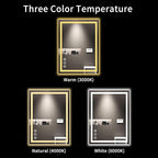 LOAAO 24X32 LED Bathroom Mirror with Lights, Anti-Fog, Dimmable, Backlit + Front Lit, Lighted Bathroom Vanity Mirror for Wall, Memory Function, Tempered Glass, Shatter-Proof, ETL Listed