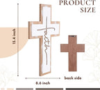 TRENDIN Rustic Wood Cross Wall Decor, Wooden Cross with Faith Cutout, Vintage Farmhouse Christian Home Decor for Living Room, Entryway, Bedroom, Religious Inspirational Gifts