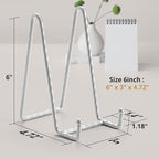 3 Pack 6inch Picture Stands for Display, Silver Metal Plate Stands for Display - Decorative Plate Stand, Plate Holder Display Stand, Picture Frame Stand - Plate Display Stands for Picture Stand