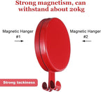 Jetec 6 Pcs Magnet Hooks Magnetic Wreath Hanger Wreath Holder for Fridge Refrigerator Metal Door Glass Door Surfaces Keys Kitchen Home Christmas Party Hanging Supplies Decoration(Festive Red,2.7 Inch)