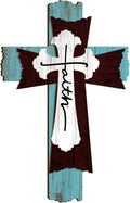 Yookeer Large Wooden Christian Wall Cross Religious Decor Art Wood Wall Cross Hanging Rustic Multi Layered Weathered Look Spiritual Sculpture for Church Home Farmhouse Indoor Outdoor