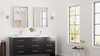 Keonjinn Brushed Nickel Bathroom Mirror for Wall 22 x 30 in, Rectangular Metal Framed Silver Mirror for Vanity Square Corner Aluminum Alloy Rectangle Modern Mirror for Over Sink(Horizontal/Vertical)