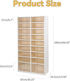 Collapsible Shoe Rack Organizer 9 Tiers-36 Pairs Foldable Shoe Cabinet with Doors, Shoe Storage Rack for Closet and Entryway, Large Plastic Folding Shoe Cabinet, Easy Assembly Shoe Shelves Organizer